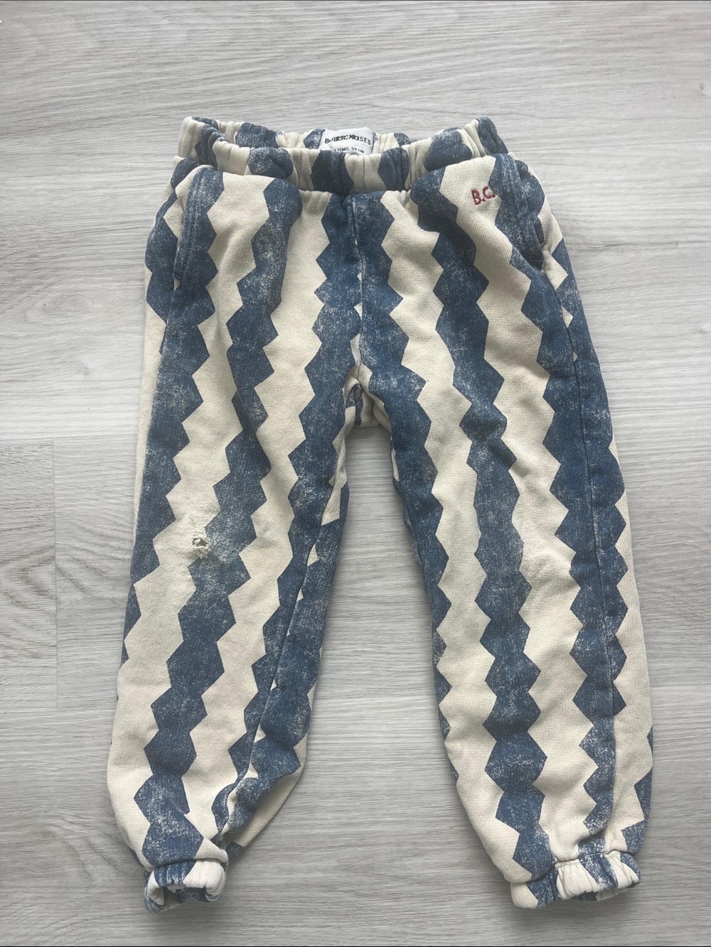 Bobo Choses Blue & Cream Zigzag Joggers